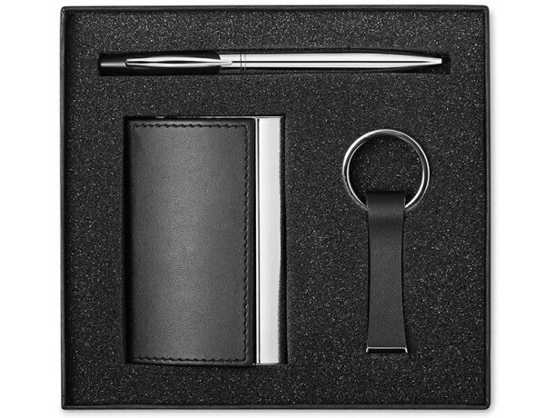 Estuche de regalo con 3 piezas en negro personalizado