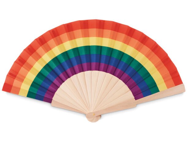 Abanico de madera Rainbow Bowfan plata