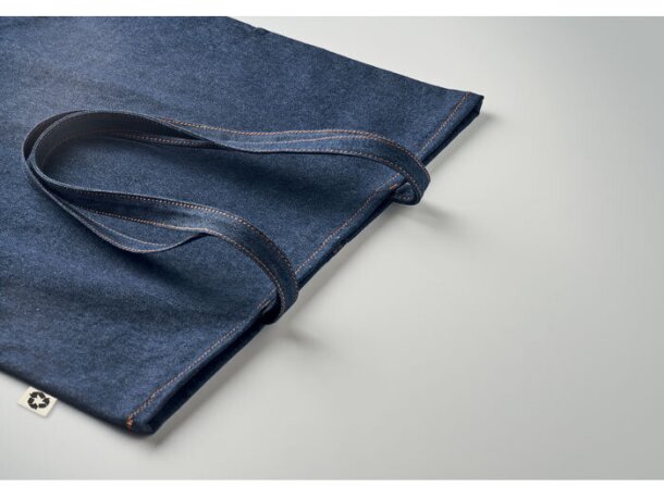 Bolsa de la compra algodón reciclado 250 g/m2 Style Tote Azul detalle 5