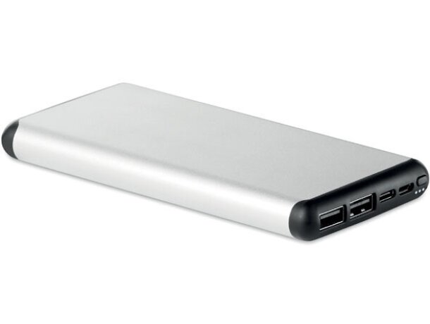 Powerbank 10000 mAh Siur Power Plateado mate detalle 1