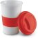Taza de cerámica con tapa y banda de silicona personalizado