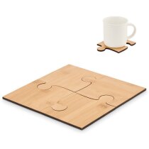 Cuatro posavasos bambú ensamblables Lepy 21cm