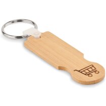 Llavero moneda carro personalizado alargado de bambú