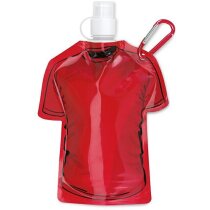 Botellín plegable forma de camiseta personalizado rojo