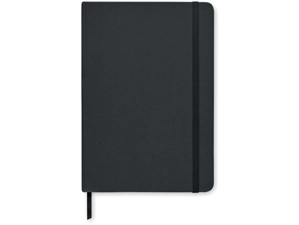 Libreta Stein A5 papel piedra reciclado con banda elástica Negro detalle 1