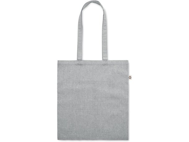 Bolsa de la compra 100% algodón asas largas 140 g/m2 Gris claro detalle 4