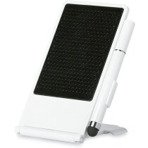 Soporte para smartphone con bolígrafo personalizado blanco Soporte para smartphone con bolígrafo personalizado blanco
