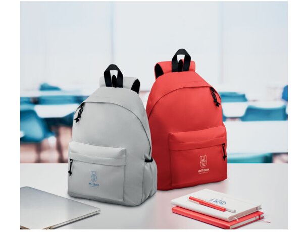 Mochila infantil rPET 600D Bapal+ Gris claro detalle 11