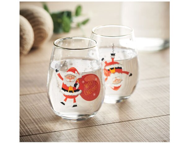 Set de 2 vasos de Navidad Noel Blanco detalle 4