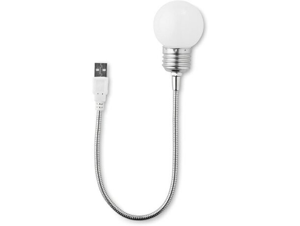 Lámpara con usb flexible personalizada blanca Lámpara con usb flexible personalizada blanca