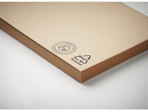 Bloc de notas con cubierta suave de papel reciclado Moui Beige detalle 3