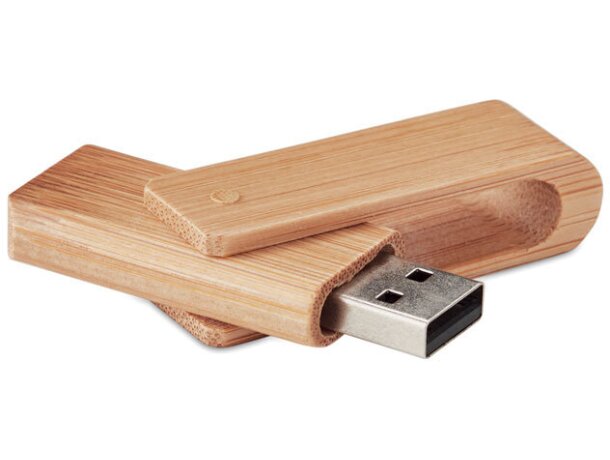 USB bambú ecológico 16GB con opciones de impresión madera