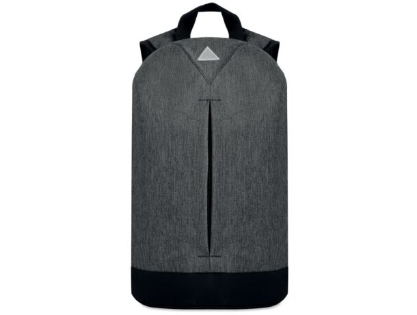 Mochila infantil poliéster 600D jaspeada correas acolchadas Negro detalle 1