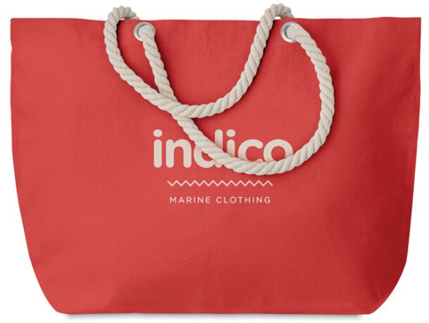 Bolsa playa con asa de cuerda Menorca personalizada