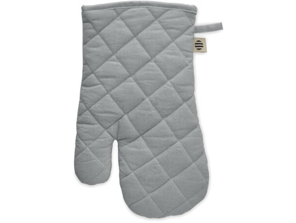 Manopla de cocina con asa para colgar 100% algodón orgánico Nevon Gris claro detalle 6