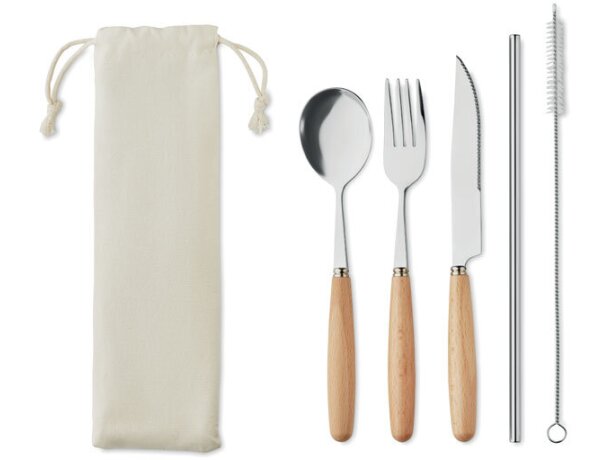 Set de cubiertos acero inox. Custa Set Beige detalle 5