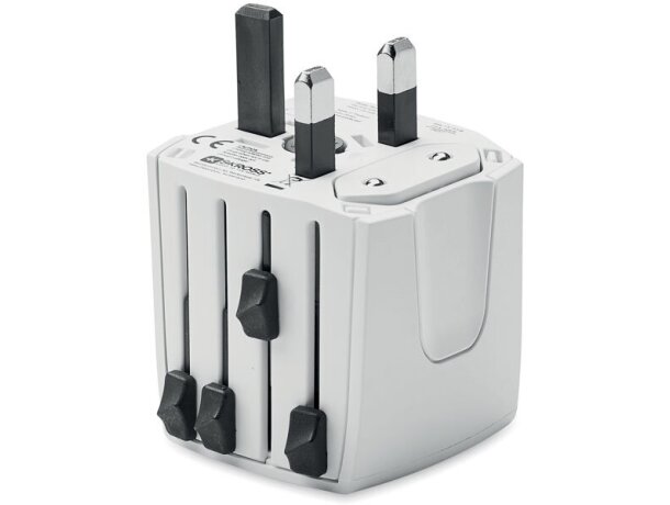 Adaptador de viaje universal seguro de abs Muv Micro Blanco detalle 3