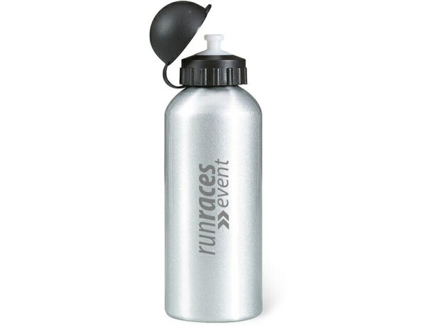 Bidón de agua personalizado de metal 600 ml personalizado plateado mate