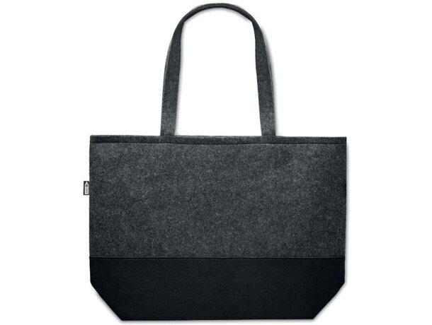 Bolsa compras de fieltro RPET Duo Indico Gris oscuro detalle 3