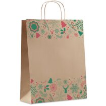 Bolsa de papel para regalo navideña Bao Large reciclada 50% 90 gr/m²