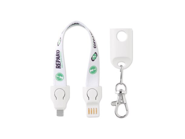 Lanyard y cable cargador 2 en 1 multicolour personalizado