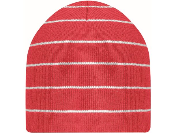 Gorro de doble capa con rayas de colores rojo