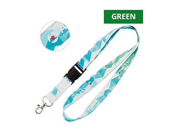 Pet reciclado, lanyard sublimación con hebilla.