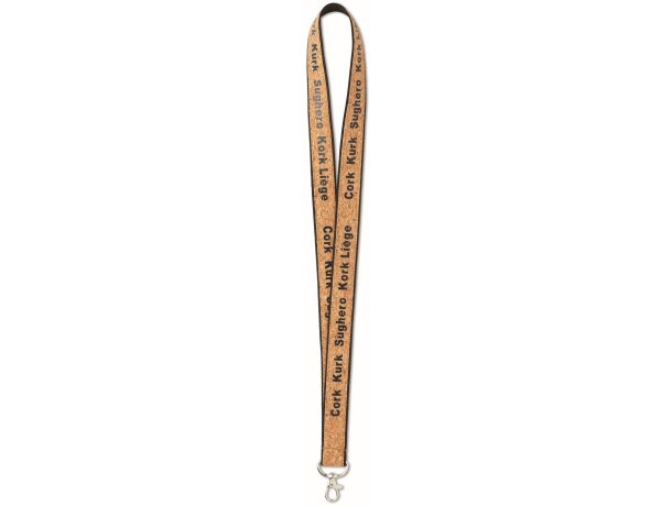 Lanyard con recubrimiento de corcho rojo transparente