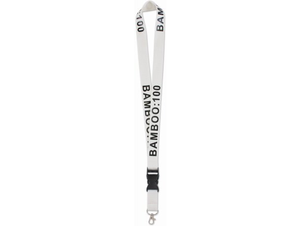 Lanyard de bambú con hebilla rojo transparente grabado