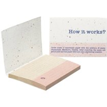 Taco de notas adhesivas con tapa blanda papel de semilla