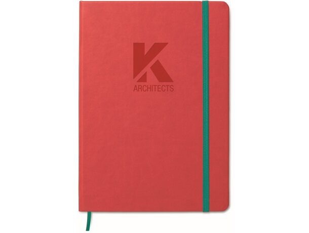 Libreta a5 de polipiel pu (tapa dura) rojo personalizado