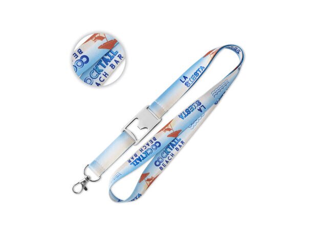 Lanyard sublimación con abridor botellas personalizado