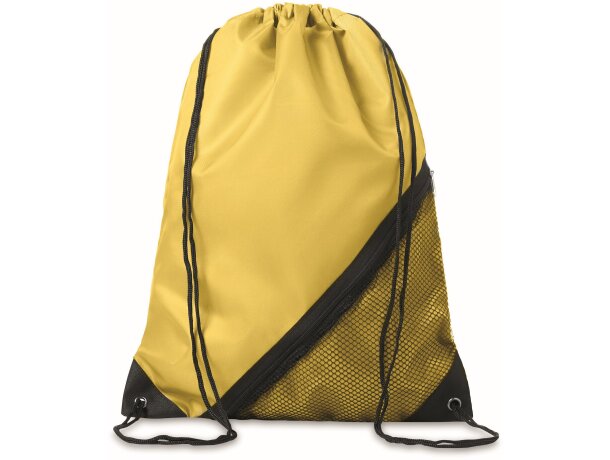 Mochila de cordones con cremallera amarillo