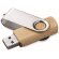 USB de madera y metal 16GB con mecanismo giratorio ecológico beige