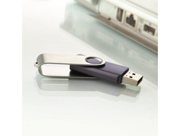 USB giratorio 3.0 16GB personalizado para uso corporativo azul