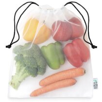 Bolsa de supermercado personalizada de red rpet para alimentos frescos 35x30cm