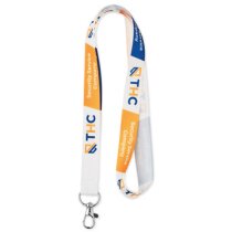 Lanyard satinado y sublimado gris oscuro