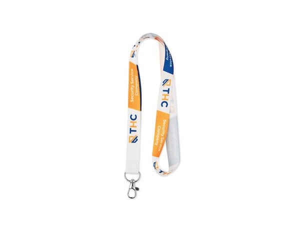Lanyard satinado y sublimado gris oscuro