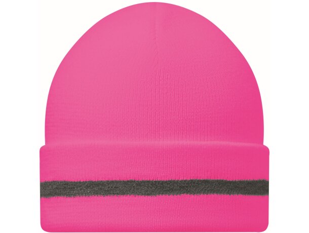 Gorro de doble capa de color neón fúcsia fluorescente barata