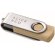 USB de madera y metal 16GB con mecanismo giratorio ecológico beige