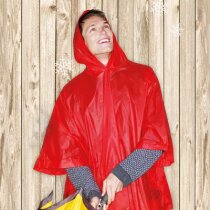 Poncho de polietileno reutilizable con capucha y bolsa incluida