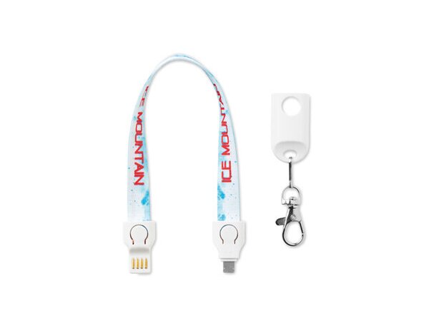 Lanyard y cable cargador 2 en 1 multicolour