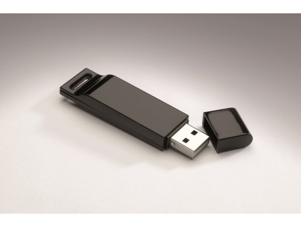 USB plano 16GB personalizado para conferencias y eventos negro