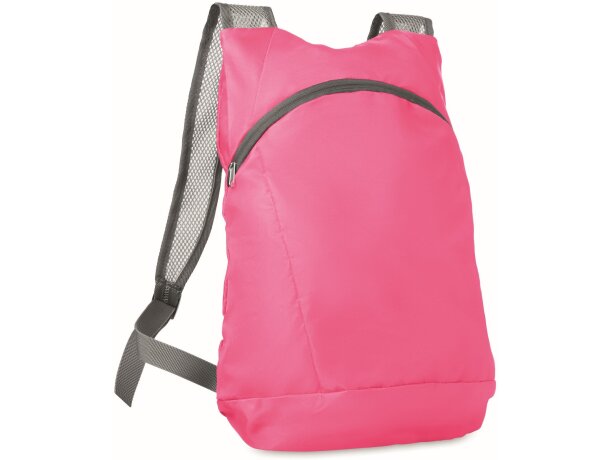 Mochila plegable fucsia personalizada