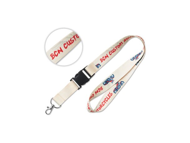 Pet reciclado, lanyard sublimación con hebilla.