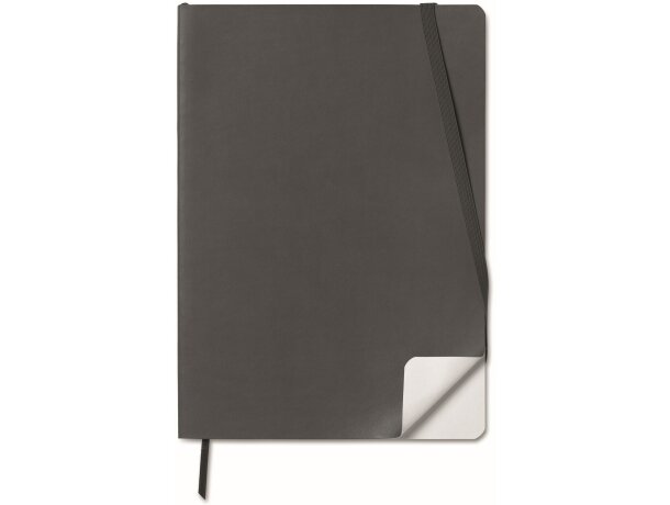 Libreta a5 de polipiel pu (tapa blanda) gris oscuro personalizado