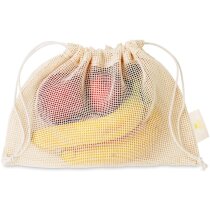Bolsa económica malla algodón natural cordón 30 x 20 cm