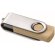 USB de madera y metal 16GB con mecanismo giratorio ecológico beige