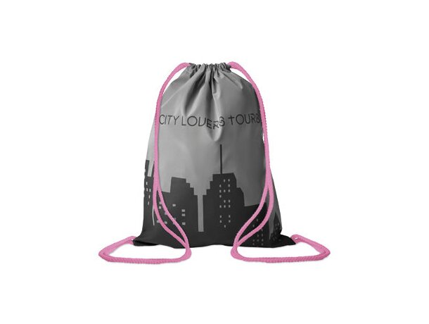 Bolsa de seguridad con cordón reflectante fúcsia fluorescente
