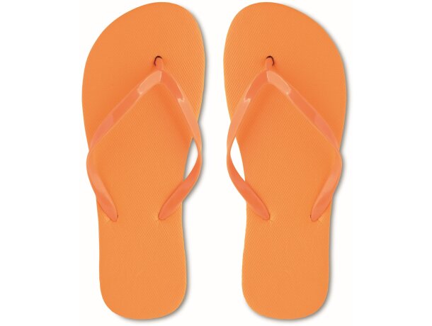 Chanclas de playa de una sola capa naranja personalizado